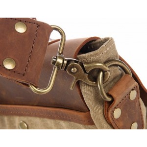 AT1 MESSENGER I VINTAGE™ Mallette porte-documents en canvas et cuir naturel, sac à bandoulière 5 couleurs 